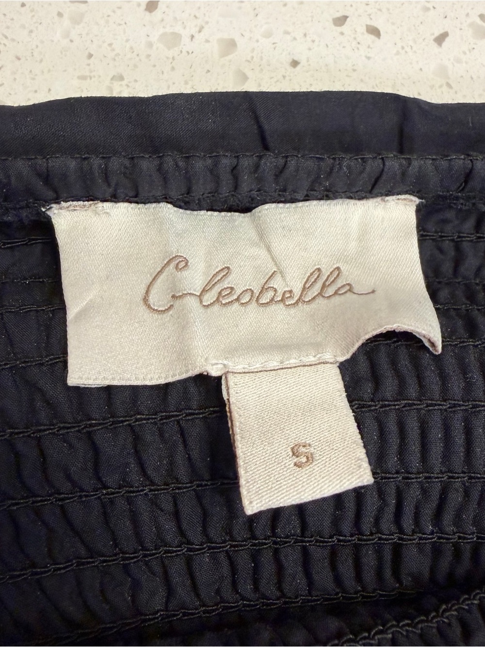 Cleobella Diana Ankle Dress Small Black Organic Cotton Smocked Pockets - Picture 3 of 14